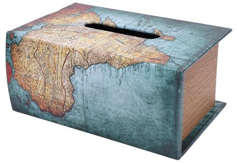 Sxhlseller Taschentuchbox-Abdeckung Im Buchstil, Rechteckig, Box-Abdeckungen, Antikes Quadratische Retro-Taschentuchbox-Abdeckung, Serviettenbox-Halter für Zuhause, (Grüne
