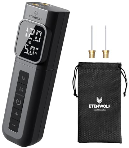 ETENWOLF P200 Electric Ball Pump 2000mAh Sports Air Pump with Digital Pressure Gauge for Basketball Soccer Volleyball (Black)