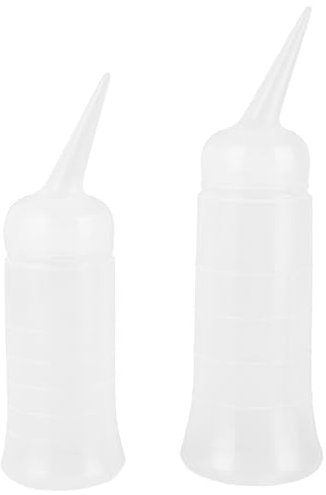 Hair Dye Bottle with Tip 2pcs Plastic Measuring Scales 260ml