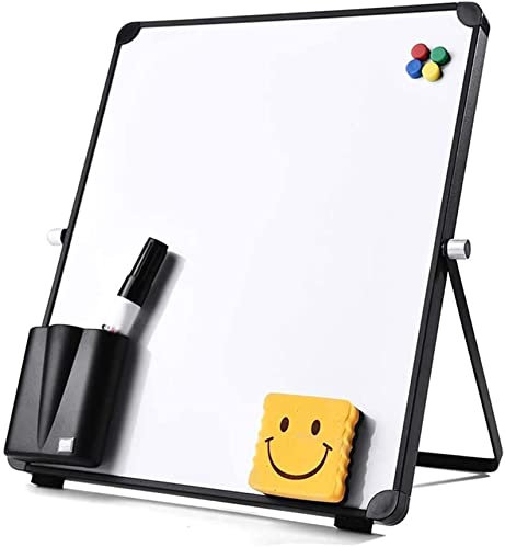 KJoBDwz Magnetisches Whiteboard auf dem Stand, tragbare kleine Trockenlöschung weiße Tafel, Desktop magnetisches Whiteboard, for Schreibtisch, Kinderhauptschule Online-Klasse Tragbares Whiteboard(25x3