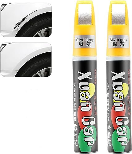 2 Stück Auto-Kratzer-Entferner-Stift, einfach und schnell, wasserfester Auto-Kratzer-Reparaturstift, Auto-Kratzer-Ausbesserungslack (grau)