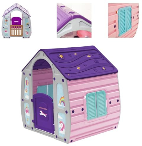 Chipolino casetta per Bambini Magico Unicorno Finestra per Porta, con Adesivo, colorazione:Porpora