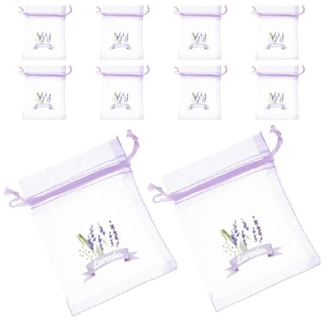 TOPPERFUN 10pezzi Sacchetti per Lavanda Vuoti Cordoncino in Rete per Conservare Petali di Rosa Essiccata o Piccoli Regali Resistenti all Umidità e Splendida Fantasia Lavanda