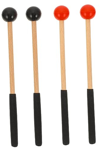 Toddmomy 2 Pares de Baquetas de Percusión de Madera Mango de Goma, Superficie Lisa Rebabas, Accesorio Adecuado para Práctica de Instrumentos de Percusión