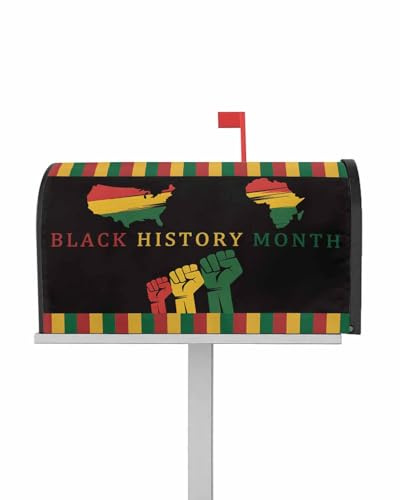 Hsqirky Black History Month Mailbox Covers Magnetic Standard Size, African American Juneteenth Magnetic Mailbox Covers for Garden Outdoor, Wraps Post Letter Box Cover, 18.5 x 21.7