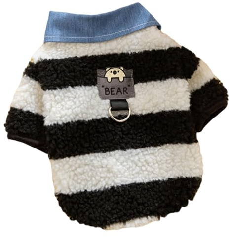 Ropa De Perros De Invierno - Juicio De Jersey De Mascotas, Elegante Abrigo Cálido | Ropa De Patrón De Rayas De Oso, Cómodo, Chaqueta De Clima Frío para Perros Pequeños Medianos Paseos A