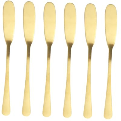 Mikinona 6 piezas Esparcidor de Mantequilla Acero Inoxidable para Queso Crema Pastelería Utensilios Cocina Resistentes y Fáciles de Limpiar
