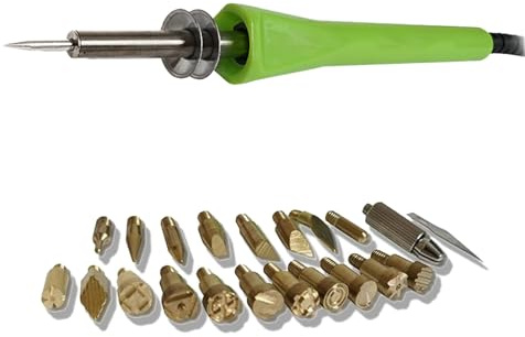25-W-Brennstift, multifunktionales Brennset mit 21 Brennspitzen, Aufbewahrungsbox, 2 hitzeisolierenden Metallplatten, max. 360 °C, für Holz, Leder, Bastel- und Kunstprojekte