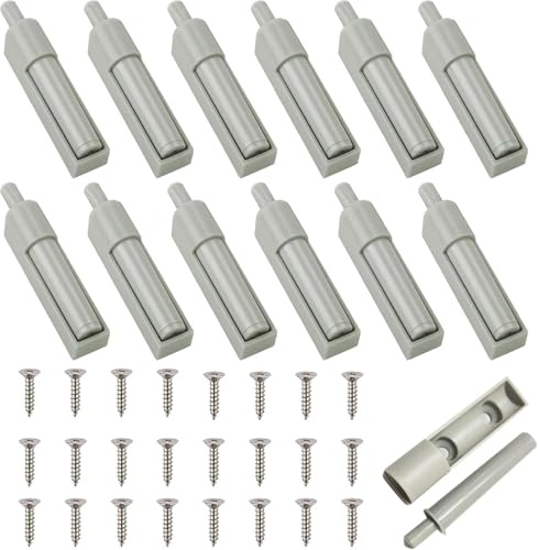 12 Pièces Amortisseur de Porte de Meuble, Amortisseurs de Porte Softclose à Fermeture Amortie Amortisseur Placard Push to Open pour Fermeture Amortie avec 12 Vis