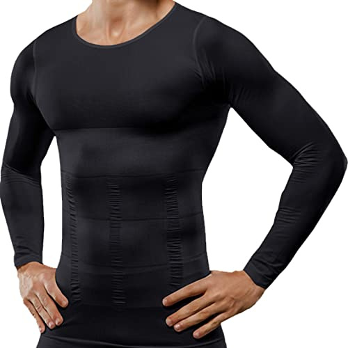 TTDGYYXW slimmade linne ärmar med kompression - magkontroll shapewear hö undertröjor - träningskropp