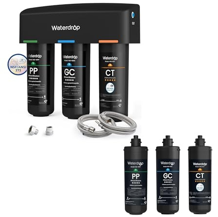 Waterdrop TSA Système de Filtre à Eau Sous Évier (Livré Avec 3 Cartouches Filtrantes Supplémentaires)