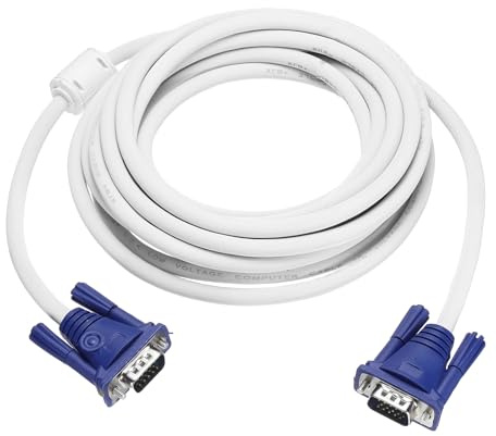 sourcing map Câble VGA (10,1 m 7 broches) – Mâle vers Mâle Câble Vidéo Adaptateur Cordon pour TV PC Ordinateur Portable Moniteur Projecteur Blanc
