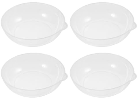 TOVINANNA Vassoio di Portata Trasparente per Bilancia Digitale da Cucina, Ciotola di Plastica Riutilizzabile 4 Pezzi, Accessorio per Strumento di Pesatura Domestico, Adatto per Preparazione