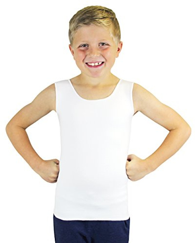SmartKnitKIDS Compresso-T Deep Pressure Sensory Compression Undershirt - Alternative to Vest (White, X-Large)