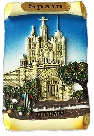 TIBIDABO Barcelona Spanien Europa World City Harz 3D starker Kühlschrank Magnet Souvenir Tourist Geschenk Chinesische Magnet Hand Made Craft Creative Home und Küche Dekoration Magnet Sticker
