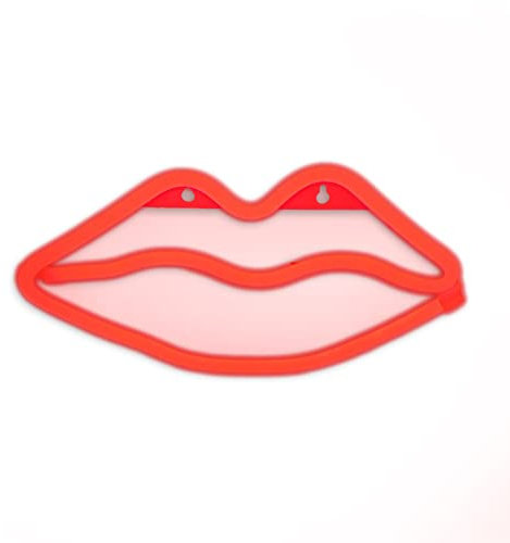 Lámpara de pared de neón con diseño de labios rojos The Glowhouse