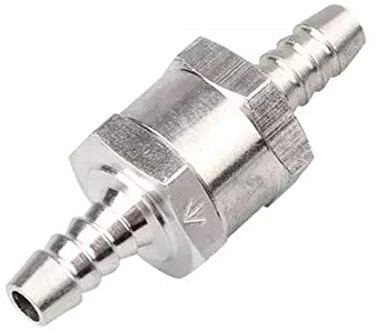 Aleación de aluminio 60 mm de longitud 8 mm 5/16 Válvula de retención de una sola vía sin retorno de combustible para gasolina diesel Flecha marina marcada en la válvula