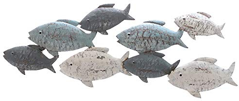 Wanddeko Fische oder Segelschiffen aus Metall L 47 cm (Fische)