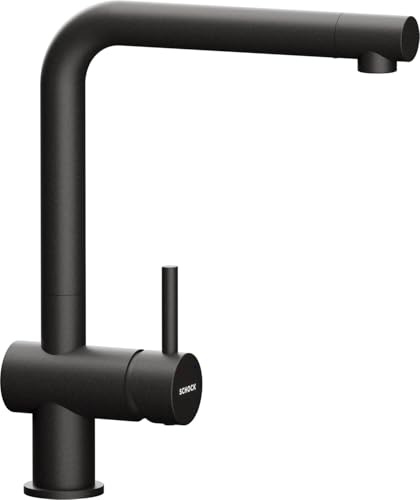 SCHOCK Küchenarmatur LAIOS Stone – graue hochdruck Armatur mit Festauslauf und Standard Norm-Anschlüssen