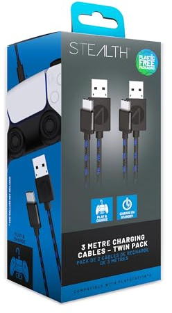 STEALTH 3M Twin Premium geflochtene Spiel- und Ladekabel für PS5