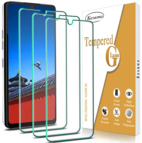 Kesuwe [3-Pack] Screen Protector For LG Stylo 6 Tempered Glass, Anti Scratch, Bubble Free, 9H Hardness, Case Friendly, Easy to install