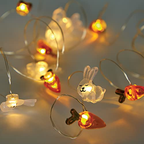 Baker Ross FX488 Osterhase und Karotte - 1er-Pack, warme Lichterketten für Osterdekorationen