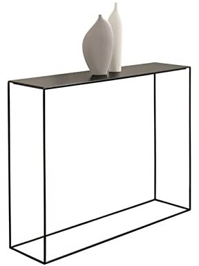Konsolentisch Aus Schwarzem Eisen, Schmaler Sofatisch Mit Einer Breite Von 25 cm, 60–120 cm Großer Eingangstisch Für Die Küche Eines Blumenladens Auf Dem Balkon(Size:60 * 25 * 75CM,Color:schwarz)