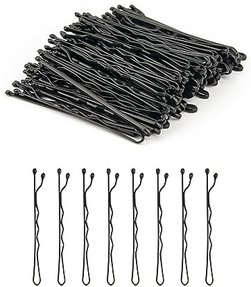 Haarklammern 100 Stück, schwarze Bobby Pins für dickes Haar, Haarschmuck für Frauen, Haarnadeln für Frauen mit Aufbewahrungsbox (5 cm, Schwarz)