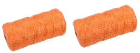 OSALADI 2 Piezas Soga Cordel De Algodón Naranja Cuerda Naranja Hilo De Yute De Colores Hilo De Yute De Arpillera Cuerda De Hilo De Algodón Cuerda De Cuerda De Embalaje