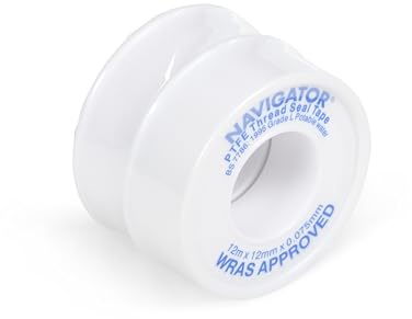 LavaTap Plumbers Tape Single and Bundles PTFE White Waterproof Leak Seal Tape 12 Metres WRAS Approved BS7786 Threadlock Tape PTFE Tape Plumbing (2)