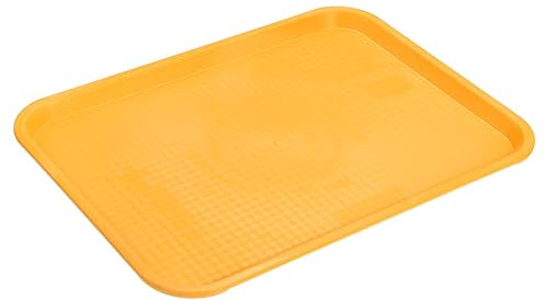 sourcing map Plastik-Schnellimbiss-Schalen Großhandel 14 x 18 Rechteckige Serviertabletts Cafeteria-Schalen Servierplatte für Restaurant Party Küche (Gelb)