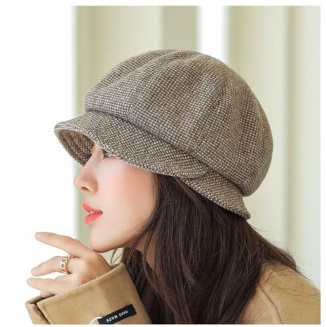 CHUYIX Damen Barett Mütze Baskenmütze 1Pcs Baskenmütze Schicke Winter Strick Barett Ballon mütze Winter Knit Beanie für Frühling Herbst Winter Bakerboy Schirmmütze Wintermütze Achteckiger Hut