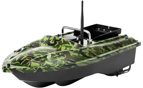 MEHOOSPVN 500M Köderboot Futterboot, 1,5KG Beladung Fischköder Boot Köderboot Boot zum Angeln Fischfinder Doppelmotor Schiffsboot mit LED-Navigator-Licht, Angelköderboot mit Fernsteuerung für Flüssen