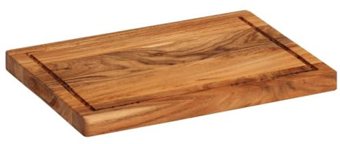 Planche à découper en bois d'acacia massif 35 x 25 x 2,5 cm