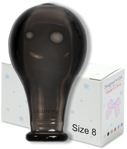 LittleForBig Erwachsene Extra große Größe 8 Bonbon-Glanz farbenfrohe transparente Schnullernippel - Ersatz-Sauger in Übergröße Schwarz