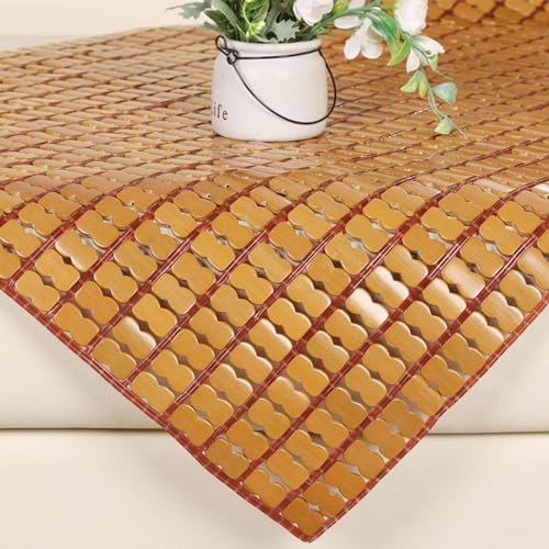 Tappetino in bambù Naturale,Cuscino per Divano Mahjong Estivo,150/180/200cm,Materassino Pieghevole in bambù,Tappetino Fresco Personalizzato,per Interni Auto,Sedie da Ufficio,Brown-135x200cm/53x79in
