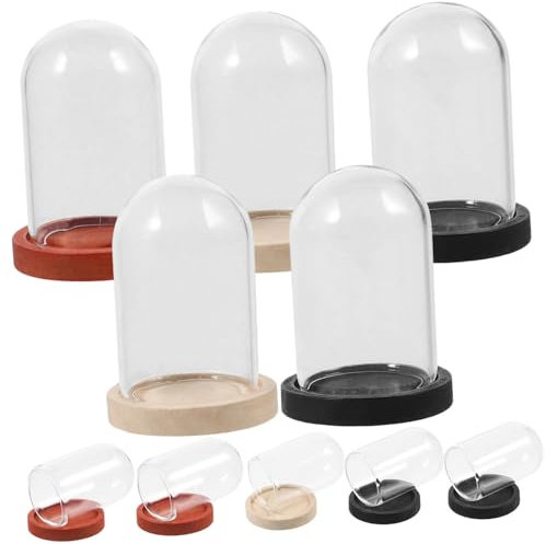 Ciieeo Preserved Flower Glass Bell Jar Cloche Dome with Miniature Glass Dome for Kitchen Garden