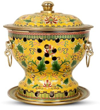 OYWEHECE Hot Pot Single Cloisonne Copper Hot Pot, Alter Peking Alkohol Kleiner heißer Topf Haushalt altmodischer Shabu handgefertigter Kupfertopf Nicht-Stick,X