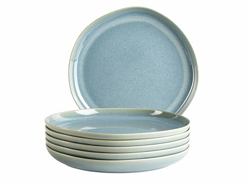 MÄSER Serie Cordelia, Teller Set für 6 Personen aus hochwertigem Steinzeug, 6-teiliges Tafelservice, unregelmäßige Geschirr Formen; Steinzeug, Grün