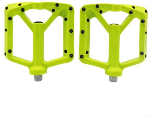 Fahrradpedale, Nylon, rutschfeste flache Pedale – leichte und breite flache Plattform, Fahrradpedale, für Rennrad, MTB, E-Bike (grün)