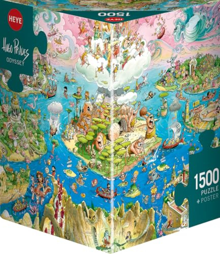 Odyssey: 1500 Teile | Humorvolle Odyssee von Hugo Prades mit Odysseus, legendären Abenteuern & detailreichen Szenen, 80 x 60 cm