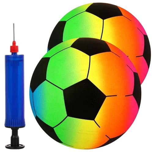 Rainbow Football,Ideal for Family Games Toddler Ball,Kids Garden Toy, Easy to Inflate, Toddler Outdoor Toys,Outdoor Fun for Boys and Girls