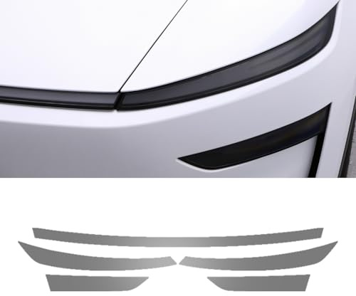 BETTERHUMZ Car Headlight Film Compatible with Tesla Model Y Juniper 2025,TPU Transparent Carbon Pattern Smoke Style Headlight Switch Protective Cover Decor Car Exterior Accessories (Smoke)
