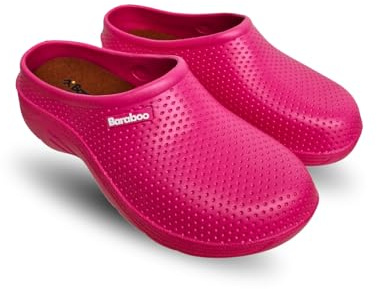 Zoccoli da giardino da donna a infilare, vestibilità ampia, scarpe comode, soletta removibile, fattoria, infermiera, campeggio, estate, lampone, 38 EU