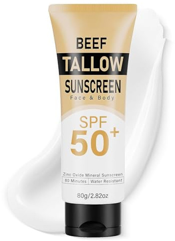 Écran solaire minéral avec oxyde de zinc non toxique SPF 50, crème solaire naturelle au bœuf bio avec cire d'abeille au miel, formule non grasse pour le visage, le corps et la peau, crème solaire pour