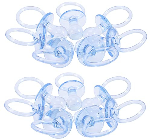 KOCKSHION 20pcs Blue Mini Baby Pacifiers Party Favors for Baby Shower Decorations Boys and Girls Plastic Shower Supplies Accessories