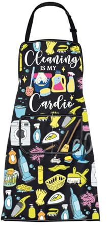 BNQL Cleaner Apron with Pockets Cleaner Service Gift Cleaning Lady Gifts Cleaning Is My Cardio Housekeeping Gift Housekeeper Apron