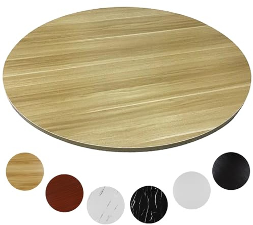 FDCQwyntyrz Plateau Rotatif en Bois À 360°, Rond Et Pivotant, Silencieux Et Fluide, for Plateaux À Fromages, Garde-Manger, Réfrigérateur Et Plan De Travail(Light Walnut,80cm(30in))
