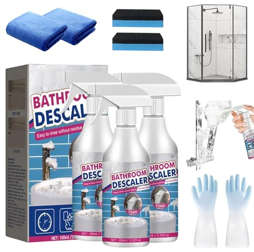 Reiniger für Hartnäckige Flecken, Bathroom Descaler Schaum, Stubborn Stains Cleaner, Badreiniger Extra Stark Putzmittel für Glas, Kanalisation, Toiletten, Bath, Shower Sin (1, 3PC)