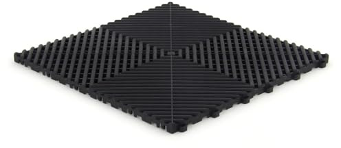 Lot de 6 dalles de sol clipsables - NOIR - (0,96m²) pour garage, cellier, atelier, abris de jardin. Marque CLIC & dalle, série CLASSIC - Effet Damier 40x40cm. Intérieur-Extérieur. Pose rapide.